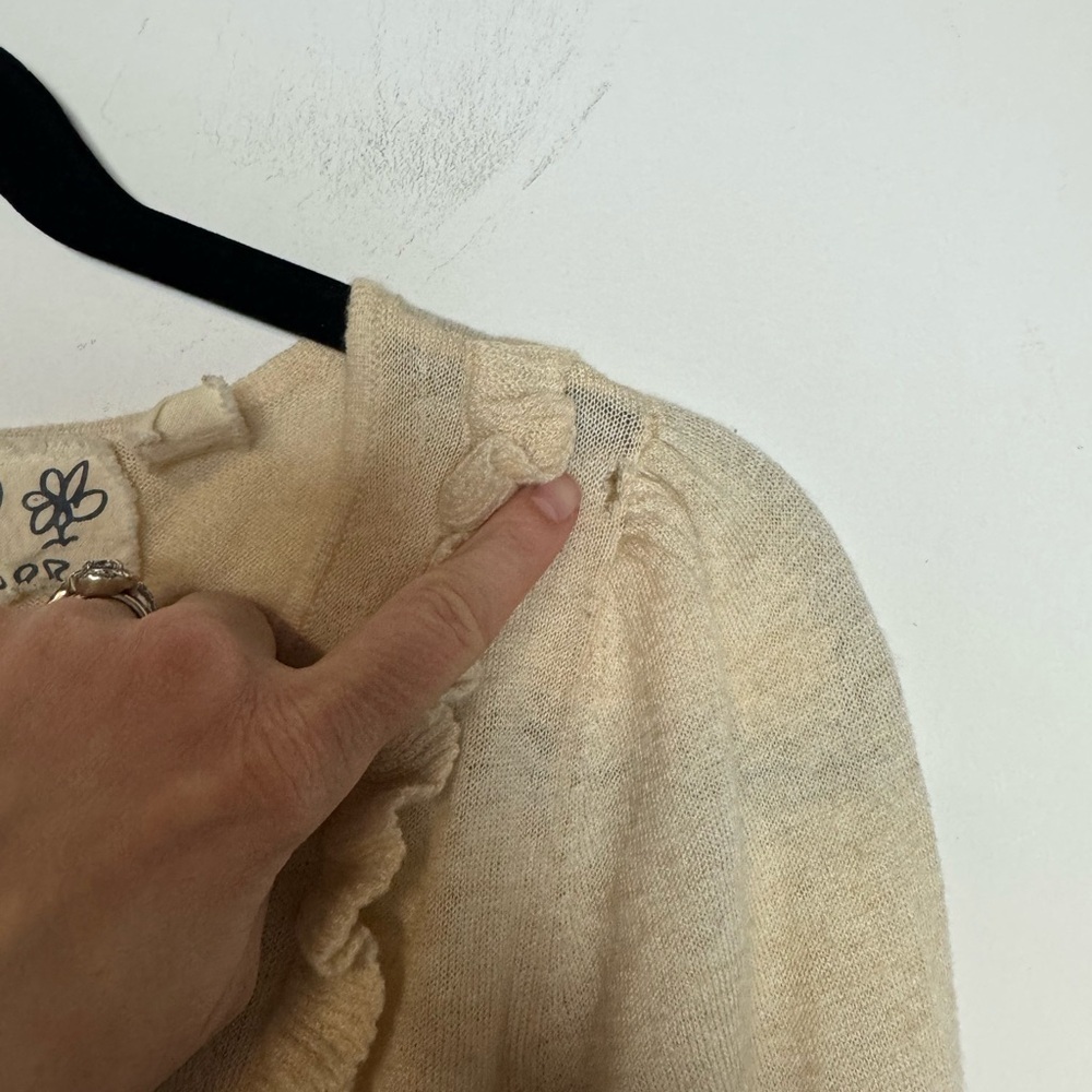 Field & Flower Cream Ruffled Long Sleeve Top - Picture 4 of 6